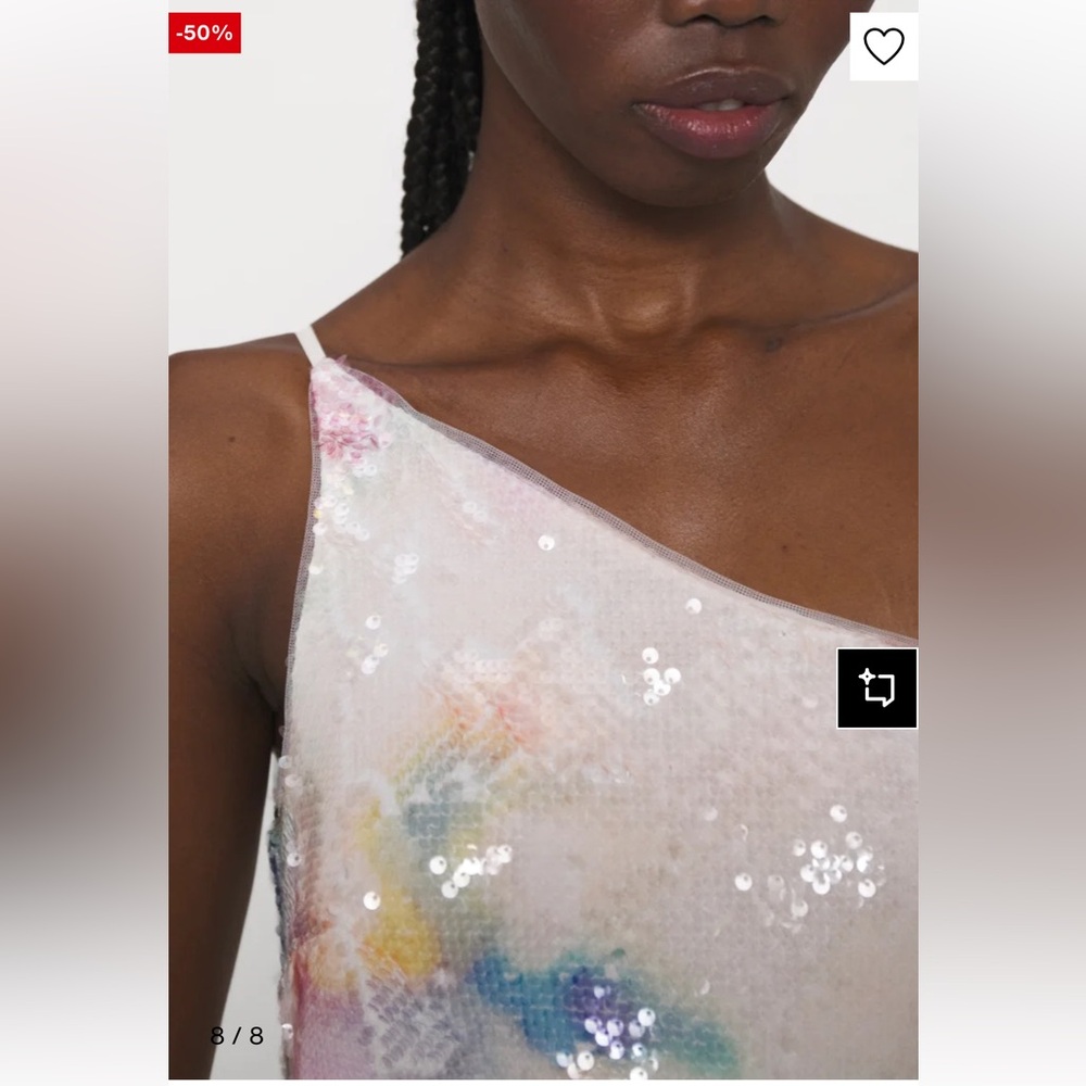 Monique Lhuillier Pastel One-Shoulder Dress - Picture 4 of 11